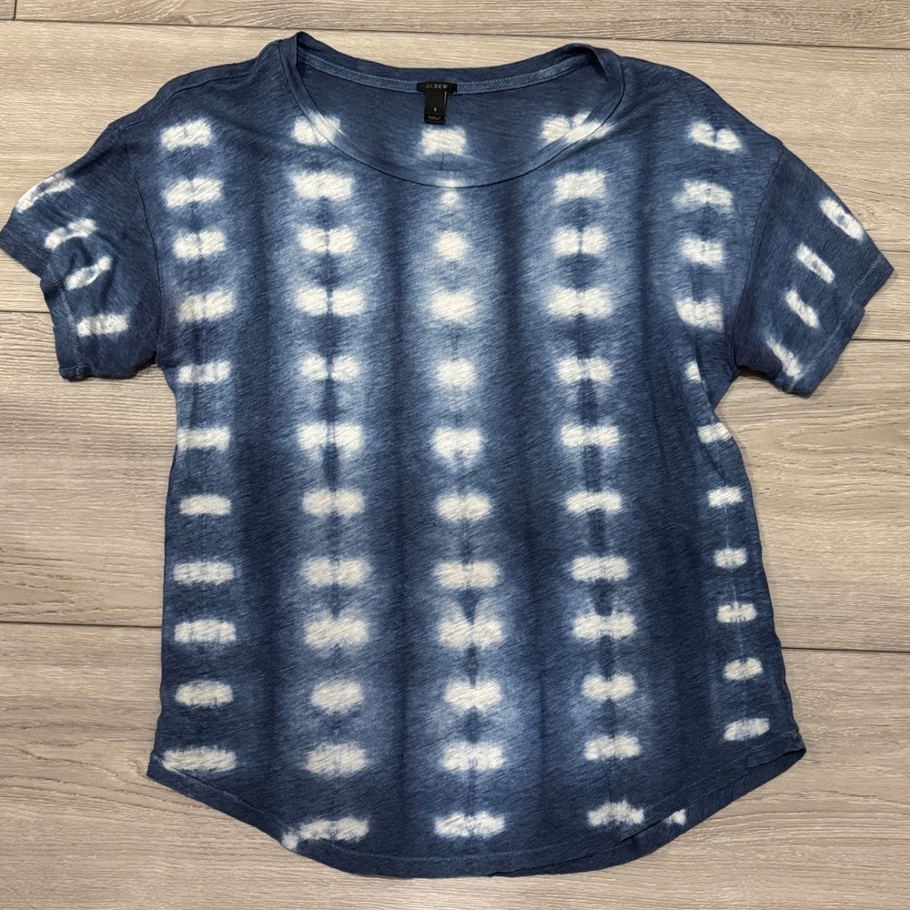 J. Crew Indigo Tie-Dye Short Sleeve Tee